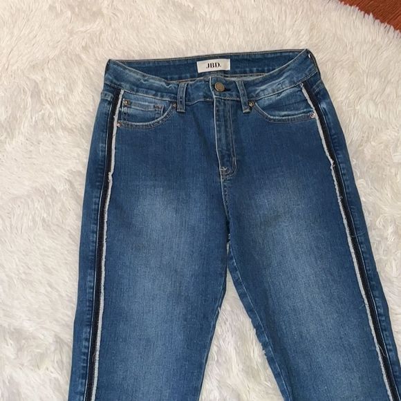 JBD by Justu Black denim side stripe skinny jeans - Picture 4 of 9